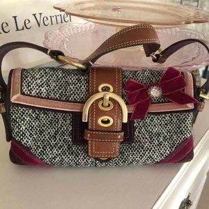 COACH limited edition Soho tweed/velvet bag